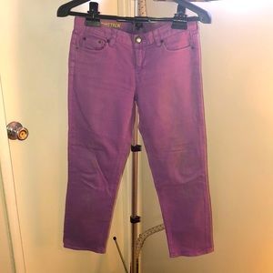 J. Crew cropped ankle jeans pants violet